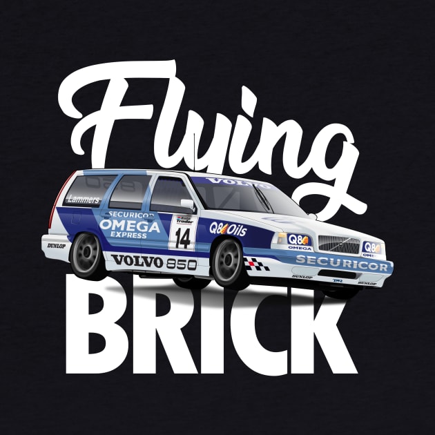 Volvo 850 Turbo Estate Touring Car BTCC White Text by motordoodles